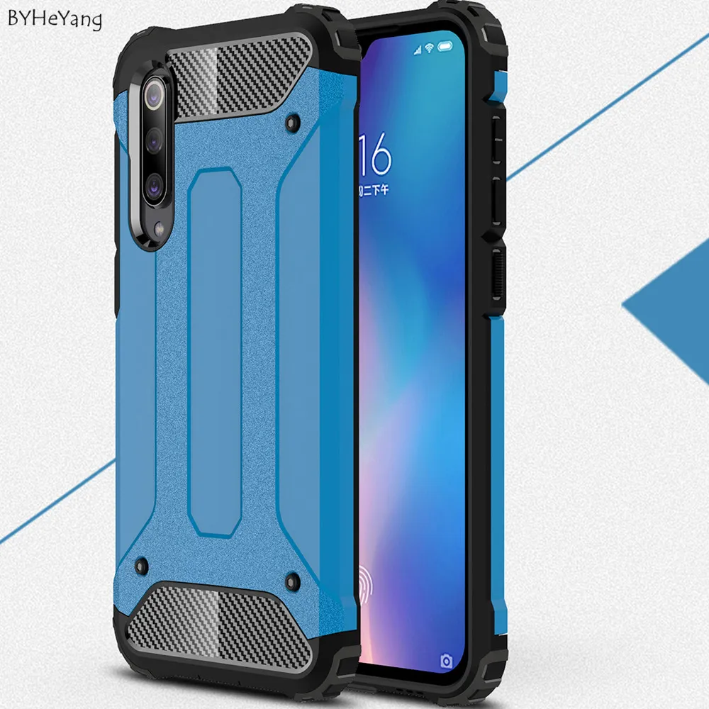 Для Xiaomi Mi 9 SE Чехол Броня Жесткий ПК Мягкая силиконовая задняя накладка из ТПУ