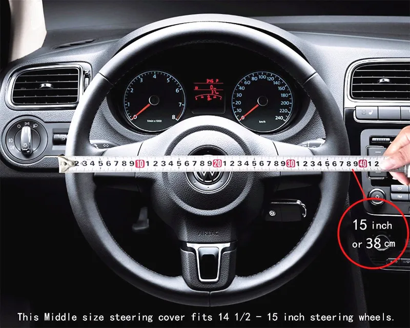 Универсальный чехол для руля из натуральной кожи 38 см оплетка автомобиля своими