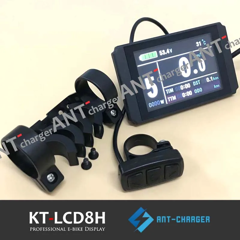 Контроллер контроллер Ebike KT LCD8H цветная матрица измеритель 24 В/36 В/48 В черная