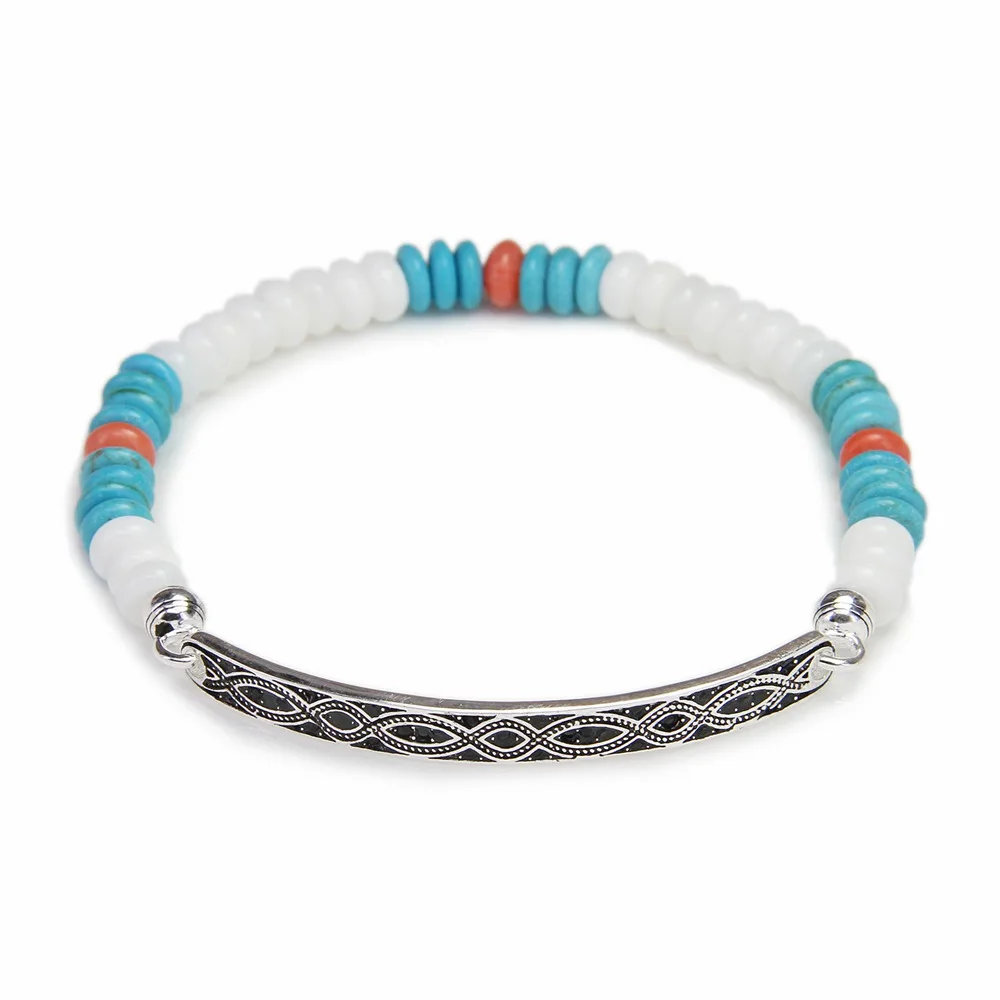 Красочный коралловый черный обсидиановый браслет Thomas с бусинами узлом мостом