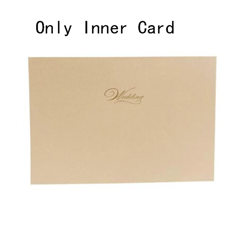 Only Inner Card 100 шт Синяя лазерная резка свадебные пригласительные открытки элегантные поздравительные открытки на заказ конверты на день рождения Свадебные украшения - Цвет: Only Inner Card