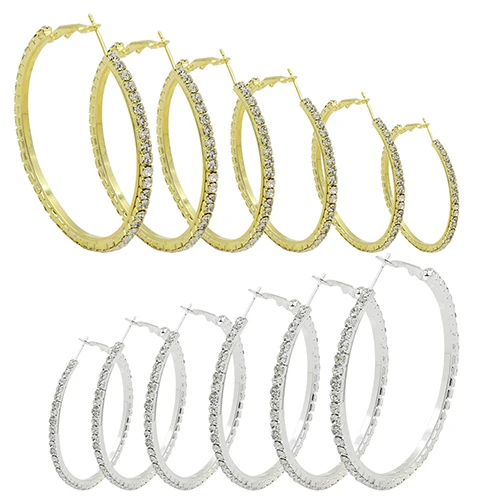 Женские Кристальные серьги стразы круглый обод кольцо модное ювелирное изделие