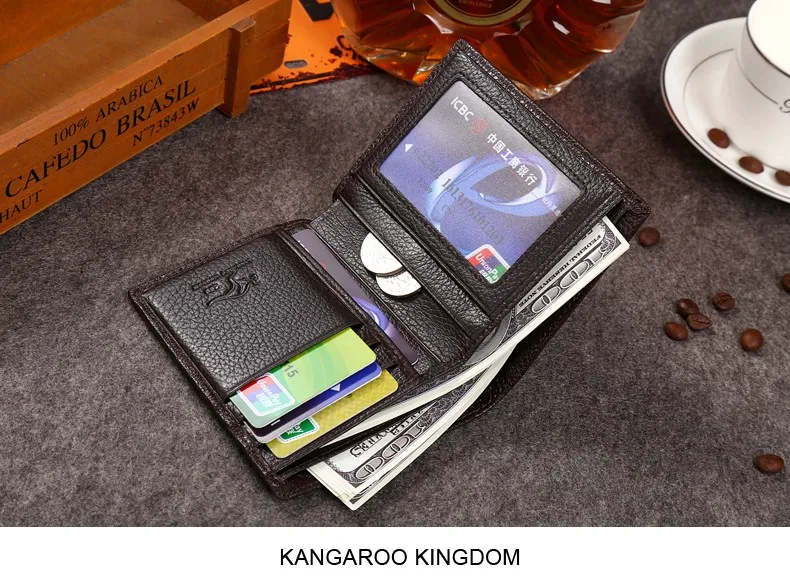 Kangaroo Kingdom, известный бренд, мужские кошельки, натуральная кожа, кошелек, кошелек, короткий дизайн, повседневный Карманный Кошелек