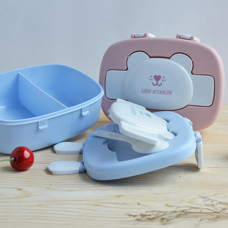 MICCK Cartoon Cute Lunch Box For Kids Leakproof Creative Bento With Spoon BPA Free Brief Food Container Kitchen Store |