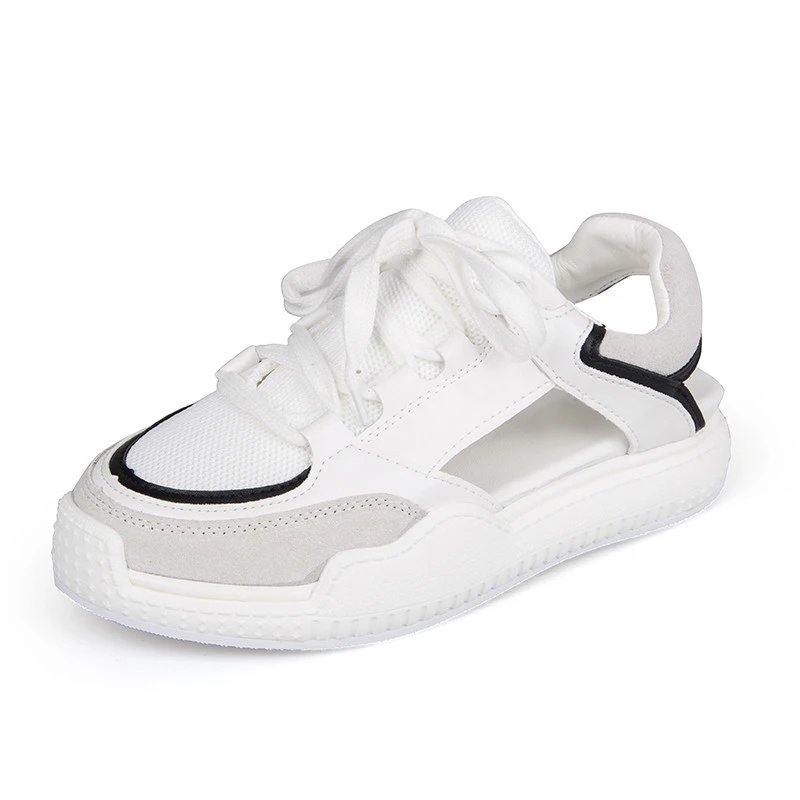 Women Summer Sandals Thick Bottom Hollow Flat Casual Shoes Sneakers Gladiator Platform Lady Lace Up Flats | Обувь