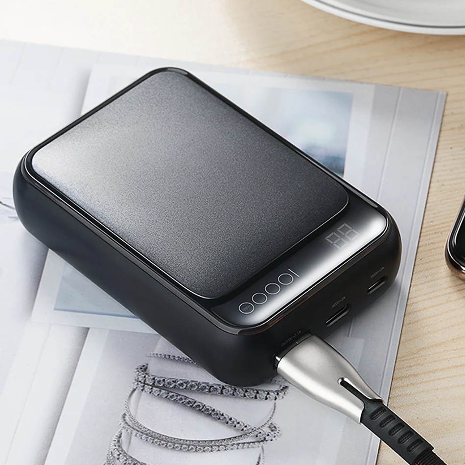 ROCK mi ni светодиодный внешний аккумулятор, 10000 мА/ч, двойной USB, для Xiaomi mi, телефона, портативный внешний аккумулятор, повербанк для iPhone, samsung, повербанк