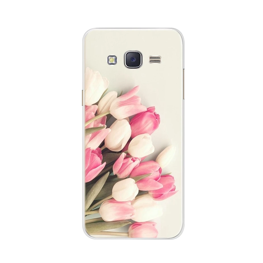 Цветной чехол с цветами для Samsung Galaxy J3 2016 J320F J320 Мягкая силиконовая задняя крышка