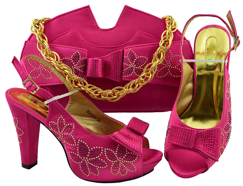 Свадебные женские туфли персикового цвета Сумочка для вечеринки комплект из