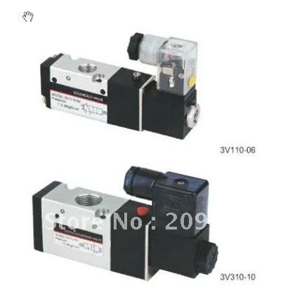 1x 3V320 10 DC24V 3 порта 2Pos 3/8 &quotBSPT соленоидный воздушный клапан двойная катушка