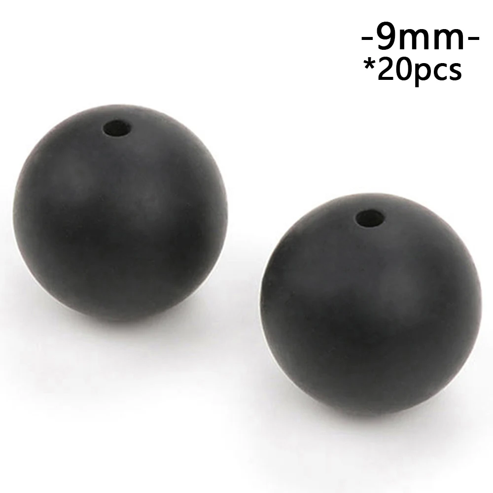 smokey black LOFCA 9 мм 20 шт./лот Силиконовые бусы для прорезывания зубов DIY Ювелирные изделия Игрушки для малышей пищевой прорезыватель BPA бесплатно жевательные красочные прорезыватели - Цвет: smokey black