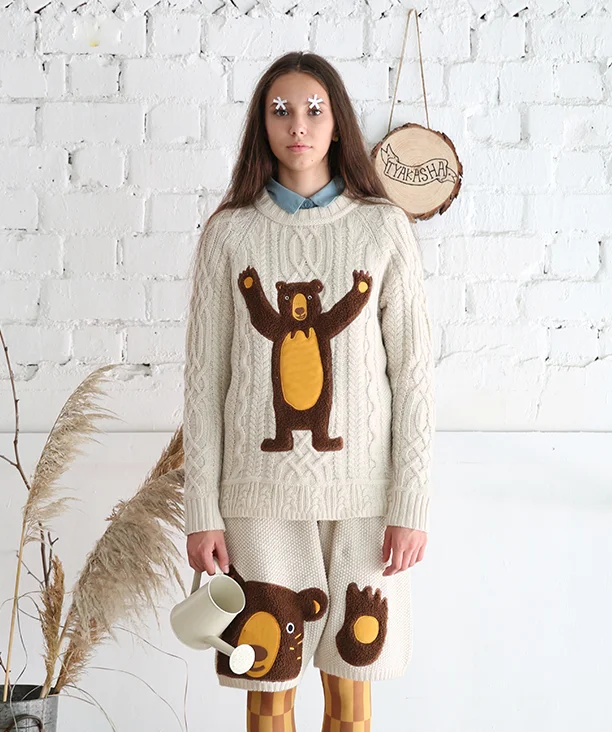 Осень-зима 2017 Оригинальный модный брендовый Женский пуловер с вышивкой медведя