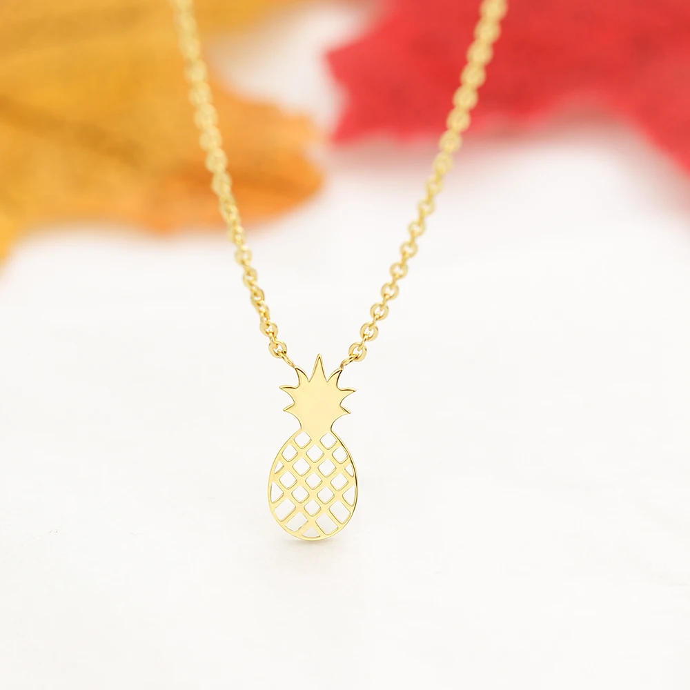 Великолепная сказка Нержавеющая сталь Для женщин jewelry 2017 ананас Чокеры Цепочки и