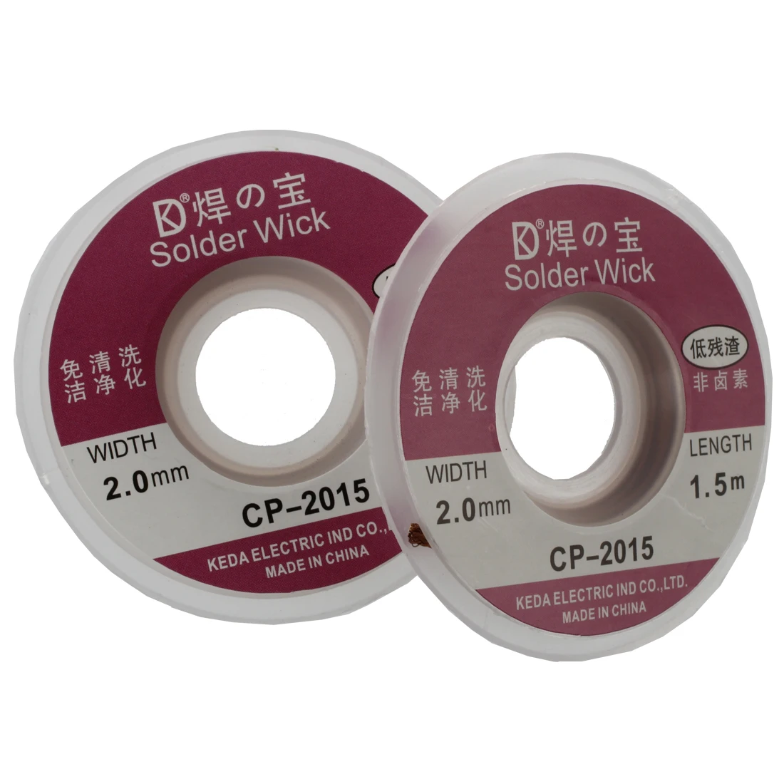 Brand New 2Pcs 2.0MM Solder Wick Remover Desoldering Braid Wire Sucker Cable Fluxed Flux | Welding Wires