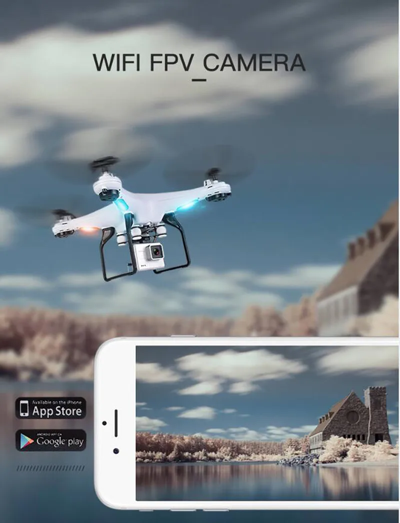 Lamsam SG600 2,4G FPV RC Дрон wifi Безголовый с 0.3MP/2MP Вертолет камеры с камерой один ключ возврат VS SYMA X5C X5SW
