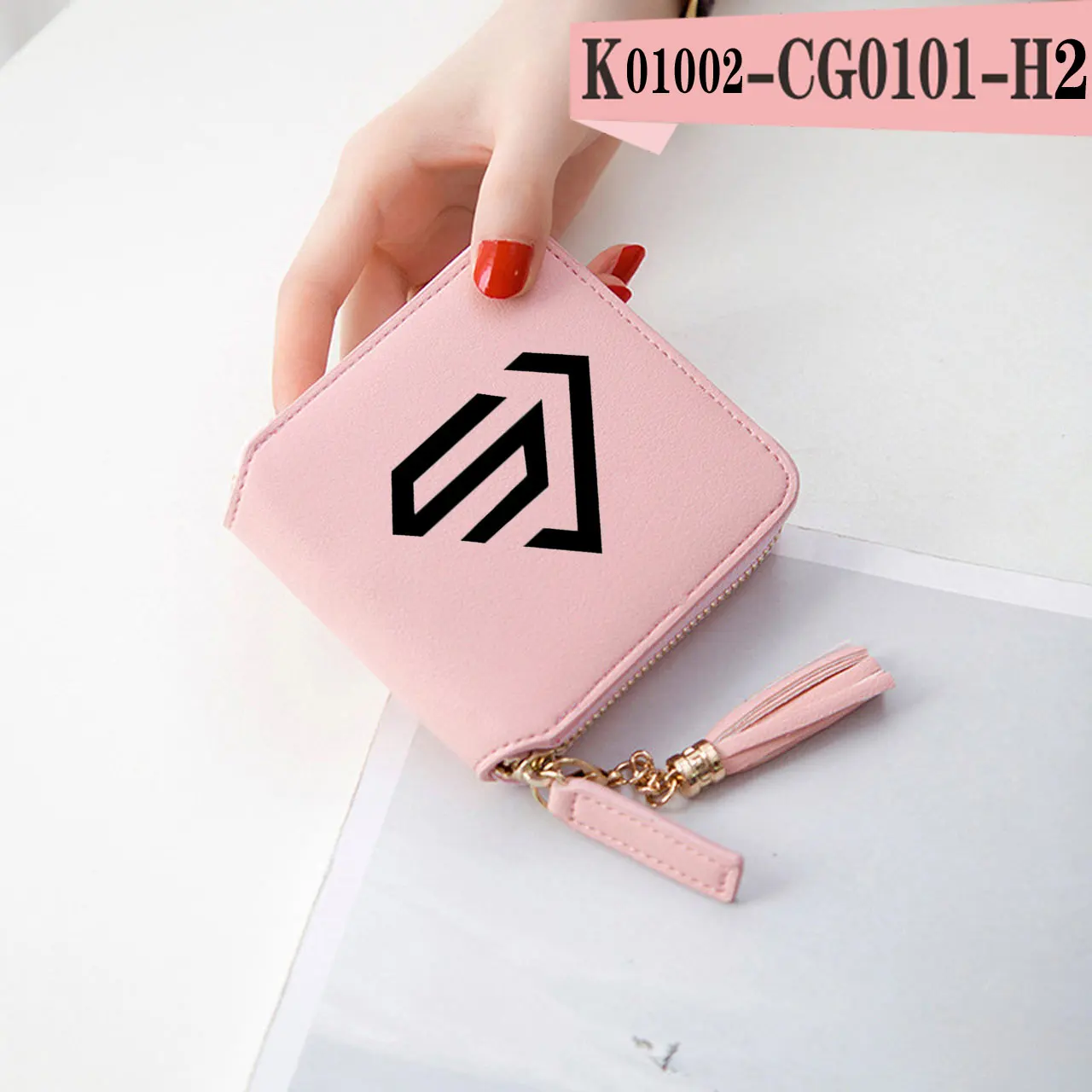 Frdun, супер кошельки, мини 3D сумки с принтом, Junior, женские кошельки, Kpop вентиляторы, короткий кошелек на молнии для карт, кошельки с кисточками для девочек - Цвет: Pink