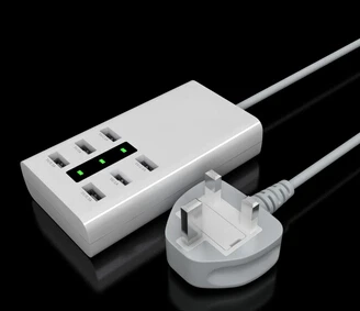 Бесплатная доставка Универсальное зарядное устройство USB с 6 USB-портами и