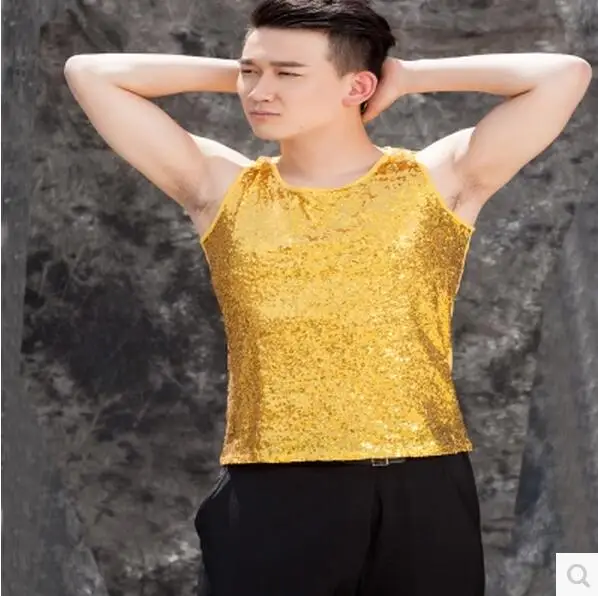 Новинка 2017 Мужская одежда для ночного клуба модный жилет с блестками DJ DS плюс