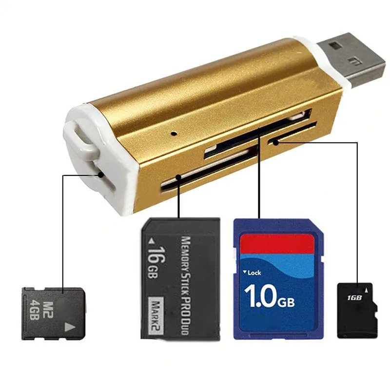 Многоцветный кардридер usb 2 0 для Micro SD MMC SDHC TF карт QJY99|Картридеры| |