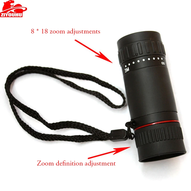 ZIYOUHU 8x18 анти-пип Монокуляр professional двойной Фокус телескоп 8X18 Карманный spyglass