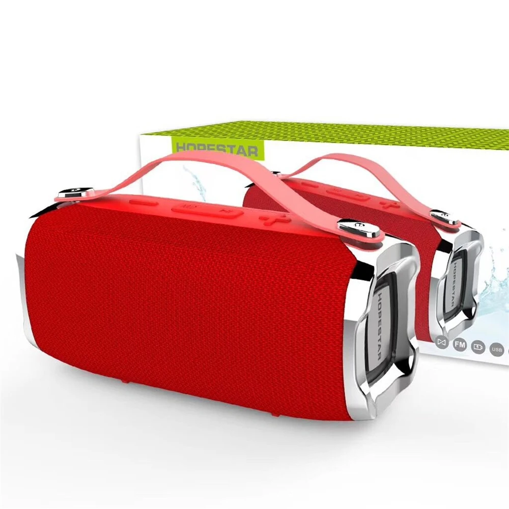 Red HOPESTAR H36 Мини bluetooth динамик открытый портативный беспроводной небольшой громкий динамик HIFI Бас Звук 3D стерео музыка TF - Цвет: Red