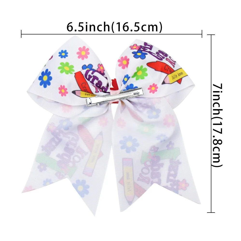 7 ''BACK TO SCHOOL Cheer с бантом для девочек зажимами смолы автомобилей накладные