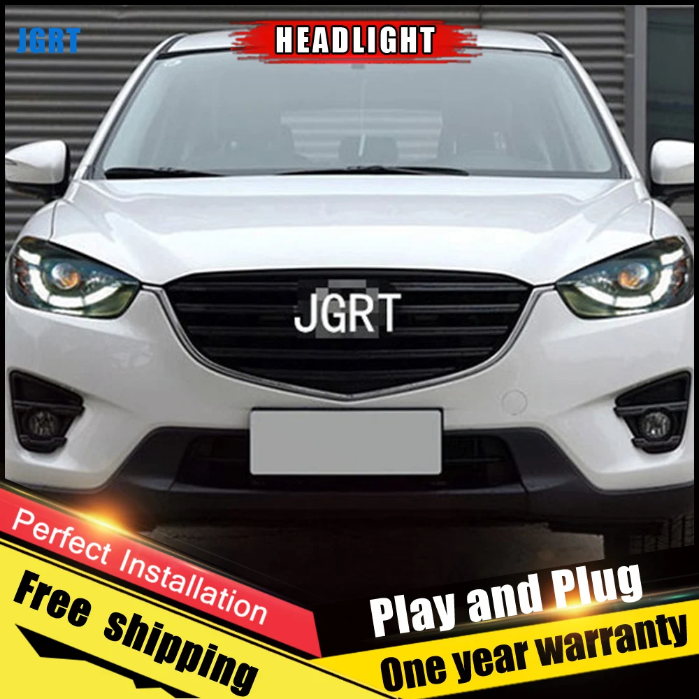 2 шт. автомобильный стиль светодиодный фары для Mazda CX-5 2013- для CX-5 Головной фонарь светодиодный DRL Объектив двойной луч H7 HID Xenon bi xenon объектив