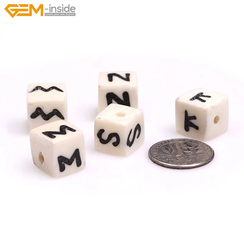 Бусины в форме кости с изображением английского алфавита Mora английские
