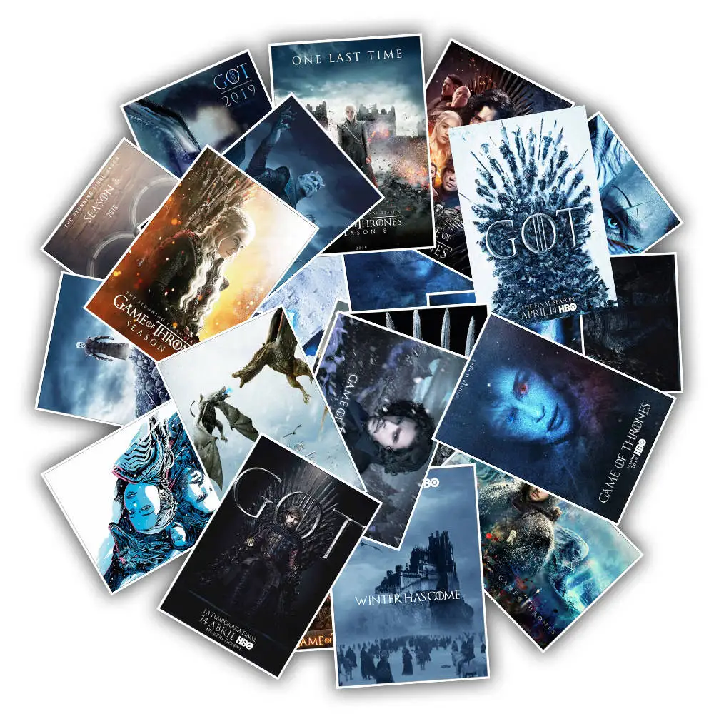 25 шт./упак. сезон Game of Thrones Наклейки Скейтборд телефон Чемодан наклейки для ноутбука ПВХ Водонепроницаемый игрушка т