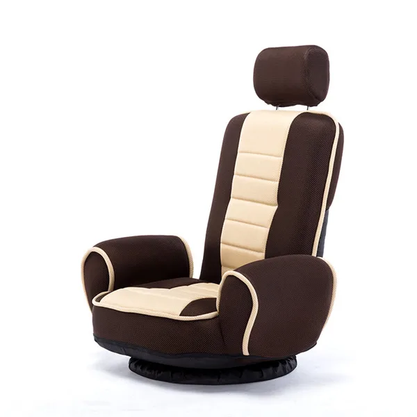 Beige Brown Color Тканевая Обивка сложенный пол стул 360 Вращающийся шарнир видео рокер игровой диван кресло Регулируемый ленивый стул мебель для дома - Цвет: Beige Brown Color