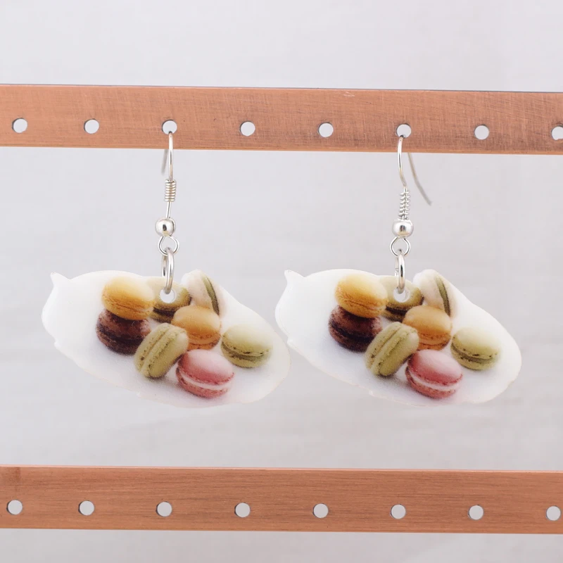 Bonsny печенье серьги красочные продукты питания Новинка 2014 Милый принт акриловый