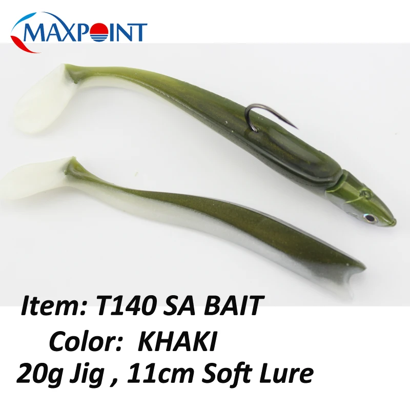 T140KHAKI Рыболовные приманки с 20 г лобзик голова большой весло 11 см Swimbait для щуки Мягкая наживка для рыбалки набор приманки Мягкая приманка вшор рыболовные снасти - Цвет: T140KHAKI