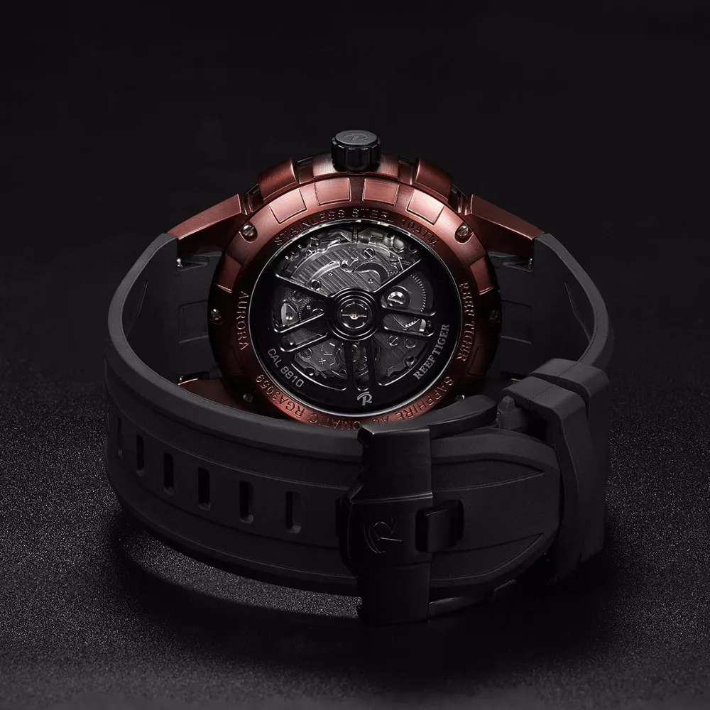 Риф Тигр/РТ новый дизайн мужские военные часы спортивные резиновые ремень