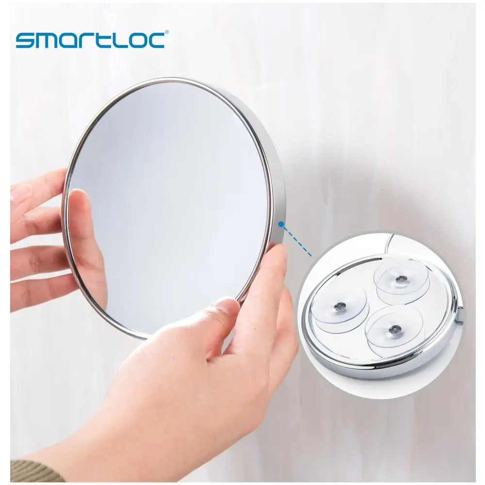 smartloc 20cm 5X Magnifying Suction Cup Wall Mounted Round Bathroom Mirror Bath Makeup Cosmetic Make up Mirrors Accessories
