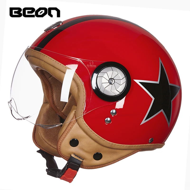 BEON B-110 мотоциклетный шлем женский Электрический скутер винтажный Lucky star Moto cascos