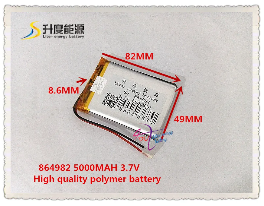 3 7 V 5000mAh 864982 полимер литий ионный/литий ионный аккумулятор для планшетных ПК GPS электронная книга динамик