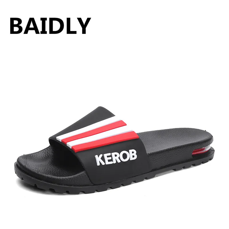 Мужские летние тапочки пляжные шлепанцы на плоской подошве с толстым рукавом