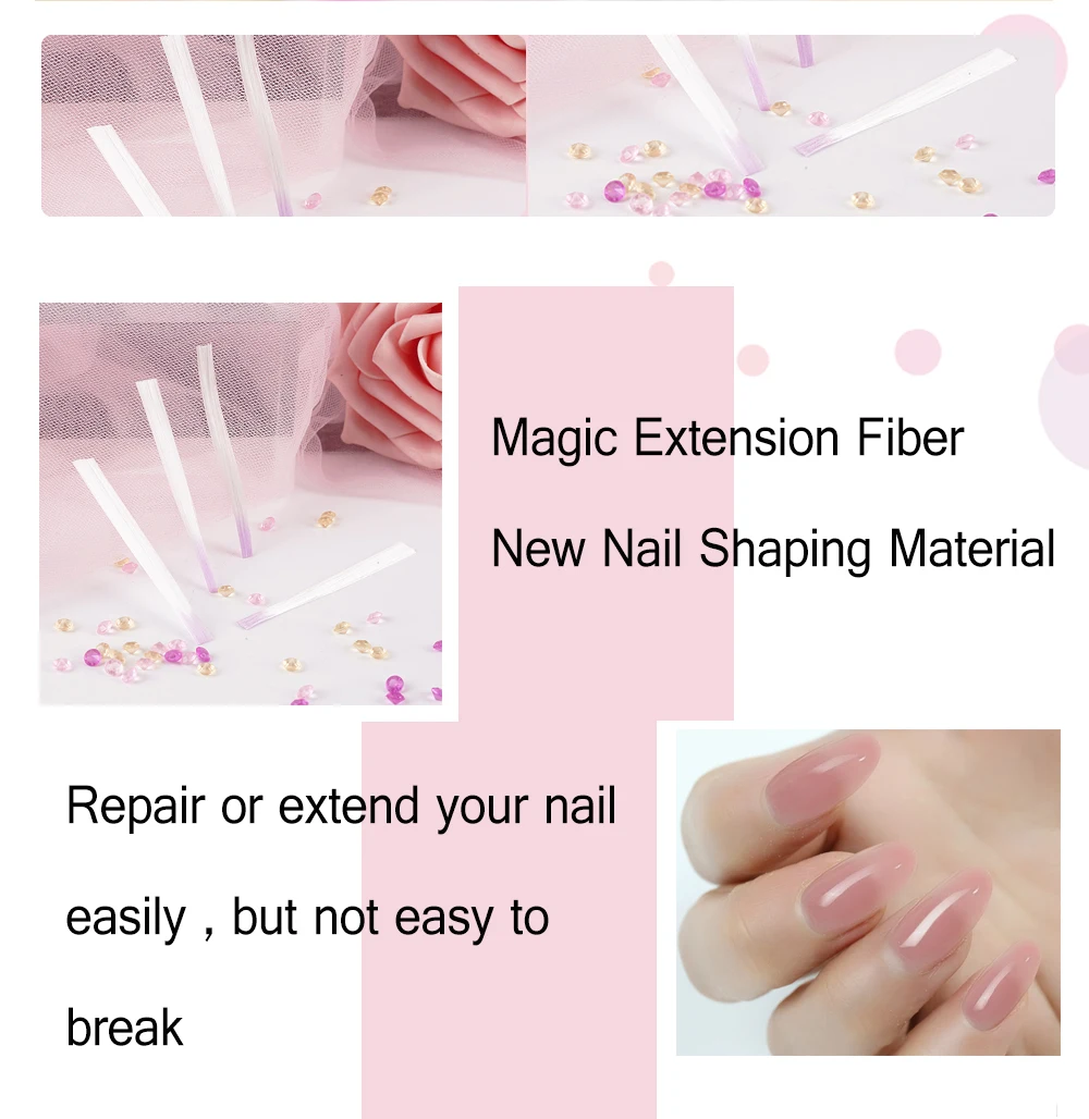 10 шт./упак. качество волокна гвоздь Fibernails акриловые наконечники волокно стекло расширение волокно стекло для ногтей шелковое наращивание