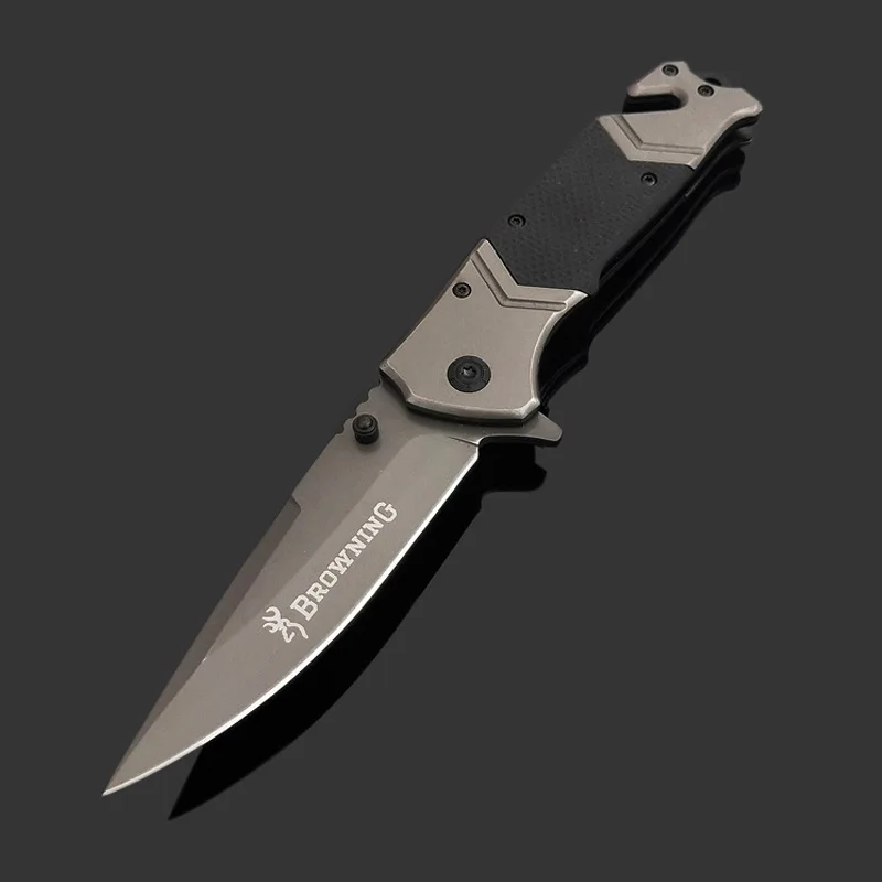 Черный High hardness outdoor folding knife self-defense camping army knife multi-function survival survival knife - Цвет: Черный