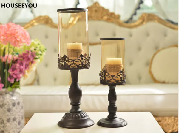 Винтажный креативный Железный подсвечник Европейский классический резной