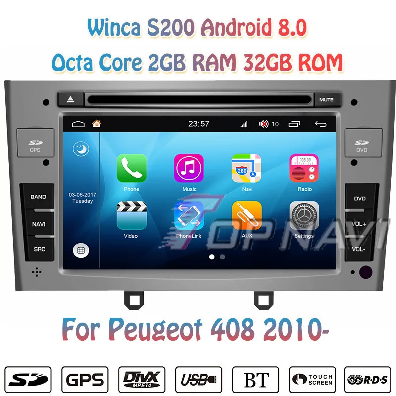 Topnavi 7-дюймовый Восьмиядерный S200 Android 8 0 автомобильный DVD-мультимедийный плеер для