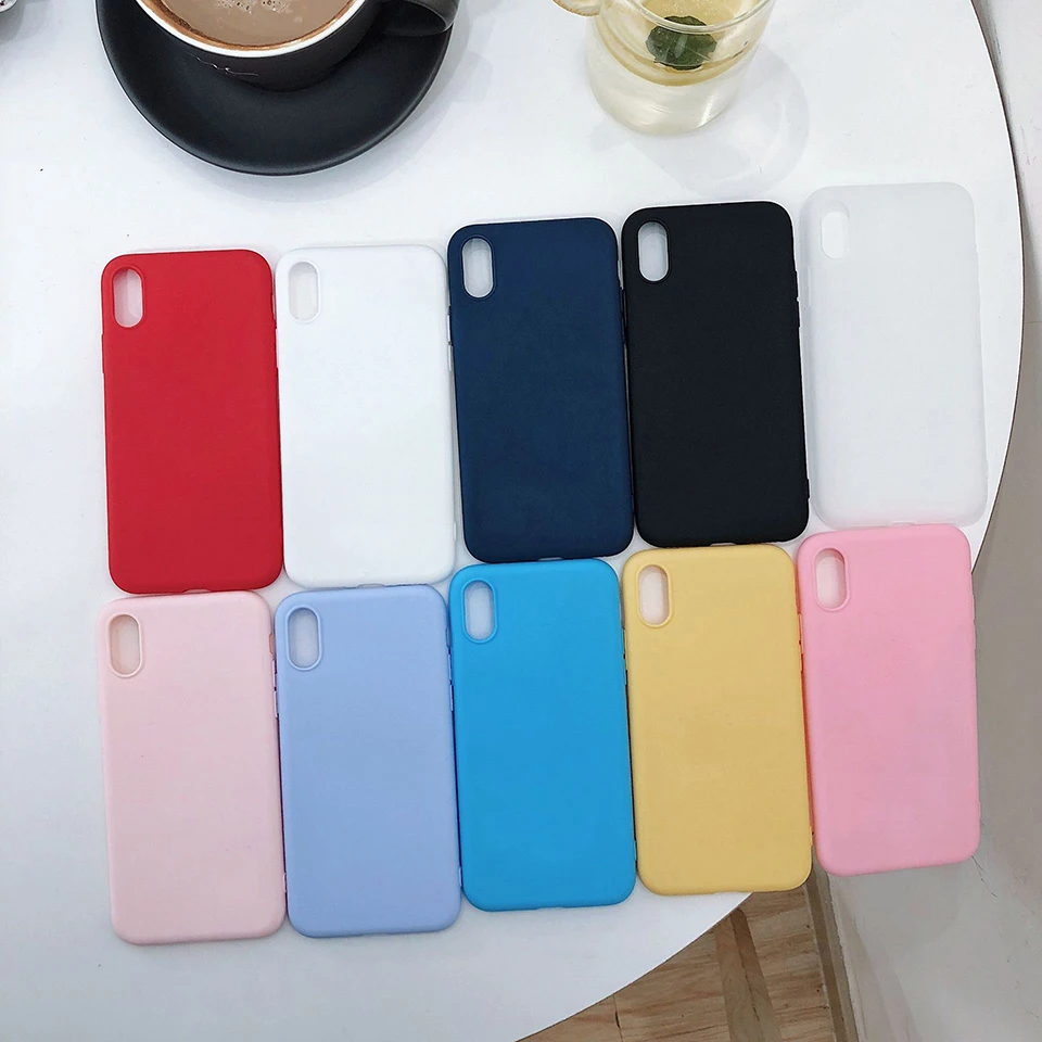 Силиконовый чехол для iPhone 6 6s 7 8 X XS плюс 5S SE Macaron конфеты защитный TPU|Чехлы-накладки|