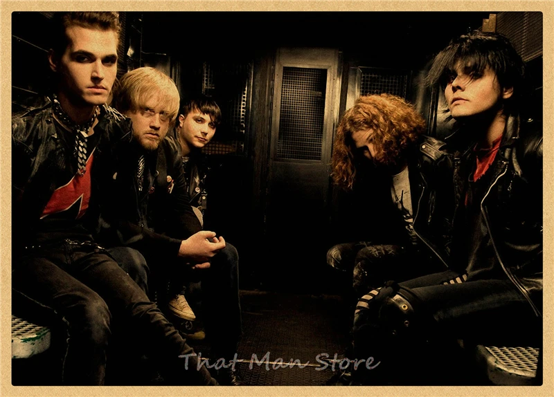 My Chemical Romance Американский панк рок группа Винтаж Плакат крафт-бумага ретро кафе домашний декоративный настенный плакат - Цвет: Розовый