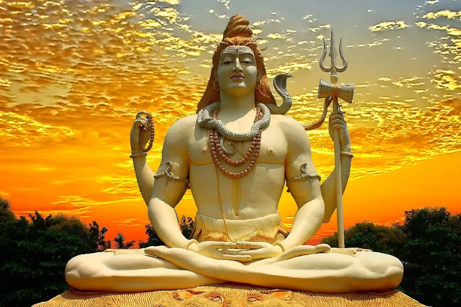 Рамка сделай сам деревья-Бог Йога-hinduism Шива-статуя городской пейзаж постер с