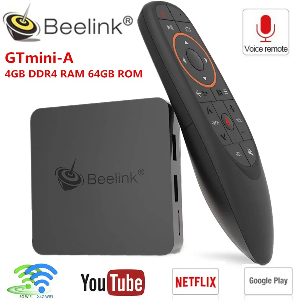 2019 Beelink GTmini Смарт Android 8 1 ТВ приставка Amlogic S905X2 2 4G голосовое дистанционное
