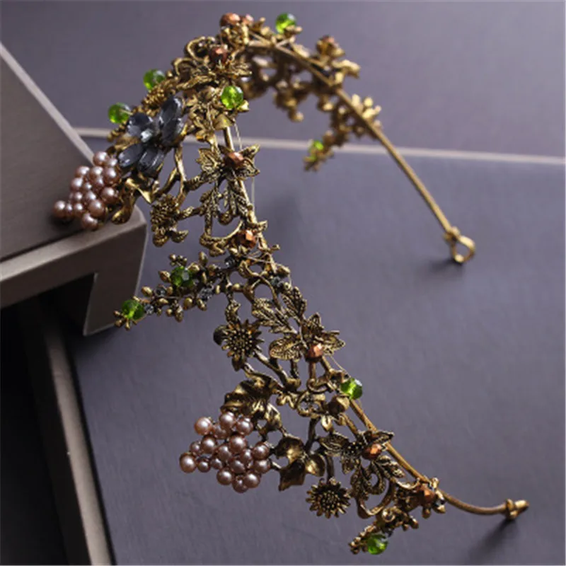 Винтажные золотые хрустальные цветы стразы королевские короны свадебные