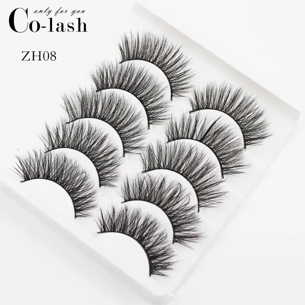 Colash ZH01 5 пар Накладные ресницы пушистые норковые ресницы ручной работы длинные натуральные 3D ресницы густой мех драматический вид