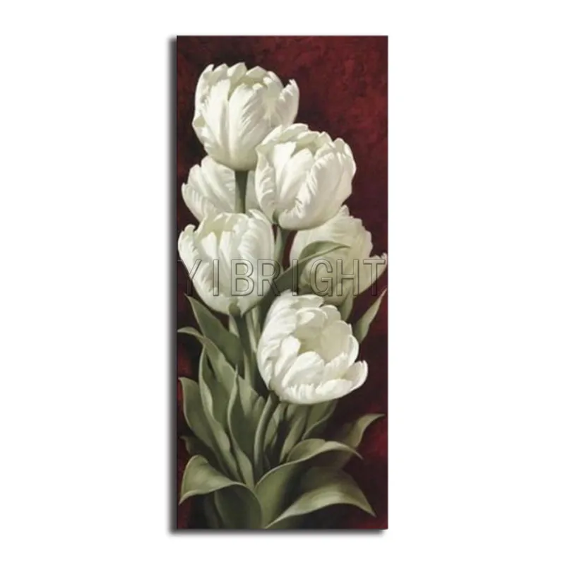 

White tulips 28x65cm Diamond Embroidery Painting Home Decoration Diamond Mosaic Pattern Full Square Diamond Painting