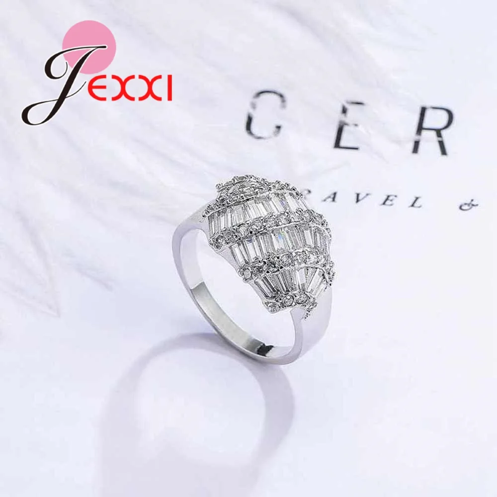 Fashion New Arrival White CZ 925 Sterling Silver Ring Size 6 7 8 9 10 Women Jewelry Gift Pretty Wedding Bijoux | Украшения и