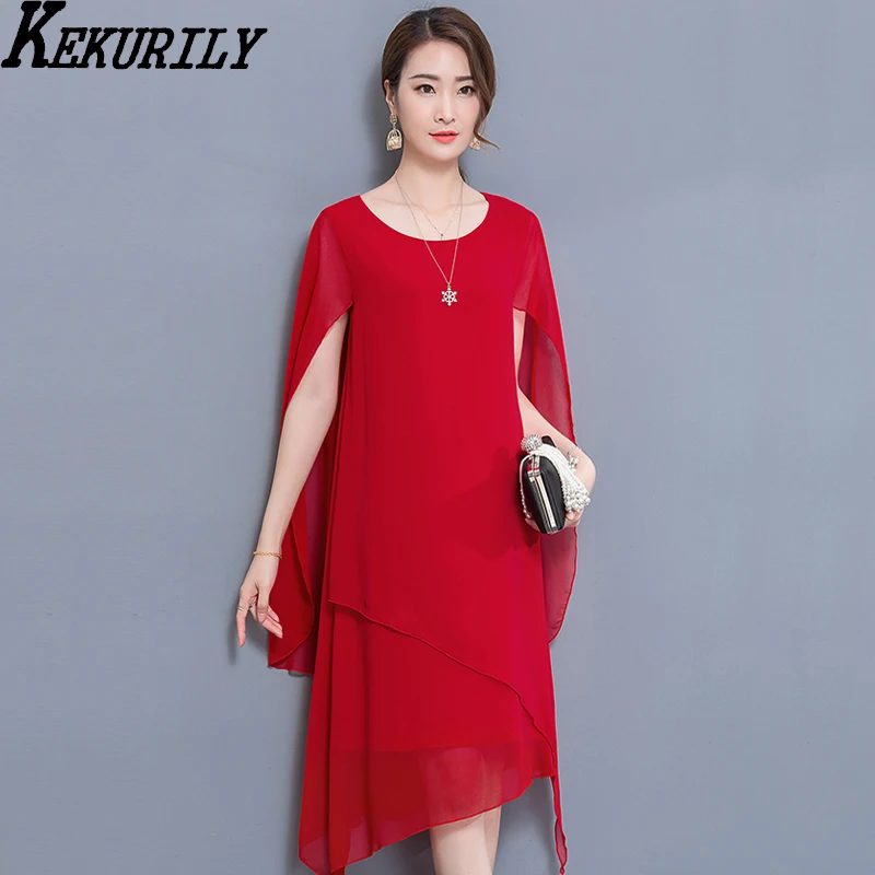 KEKURILY шифоновое асимметричное женское платье накидка больших размеров Vestidos