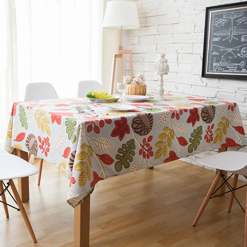 Пасторальный листья прямоугольник Скатерти печатный хлопок полиэстер Чай для